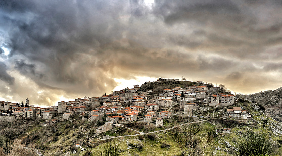 Panoramic view of a beautiful mountain village  Dimitsana, Peloponnese, Greece.