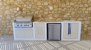 cuisine extérieure (barbecue, frigo, évier)